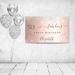 Fantastische Geburtstagsparty Glitzer Rose Gold Banner