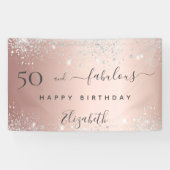 Fantastische Geburtstagsparty Glitzer Rose Gold Banner (Horizontal)
