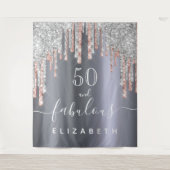 Fantastische Geburtstagsparty Glitzer Silbergoldgo Wandteppich (Vorderseite)