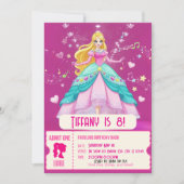 Fantastische Geburtstagsparty, rosa Puppe Einladung (Vorderseite)