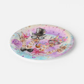 Fantastische Giraffen in den Baumwollwoll-Candy-Wo Pappteller (Schrägansicht)