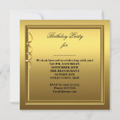 Fantastische Goldene Champagner Einladung (Rückseite)