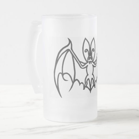 fantastische groß-ohrige Schläger-Tasse Mattglas Bierglas (Vorderseite Links)