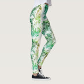 Fantastische grüne Palme-Blatt-Leggings Leggings (Rechts)
