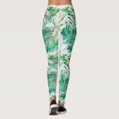 Fantastische grüne Palme-Blatt-Leggings Leggings (Rückseite)