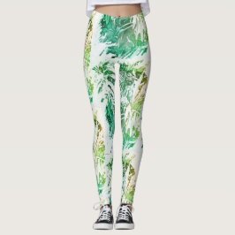 Fantastische grüne Palme-Blatt-Leggings Leggings