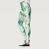 Fantastische grüne Palme-Blatt-Leggings Leggings (Links)