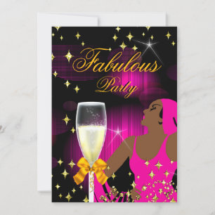 Fantastische heißrosa Glitzer-Diva-Geburtstagsfeie Einladung