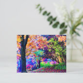 Fantastische Herbstfarben Herbst Blätter Bäume Lan Postkarte (Stehend Vorderseite)