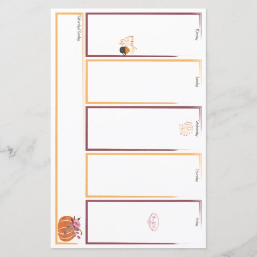 Fantastische Herbstwoche-Betrachter-Plannereinlage (Vorderseite)