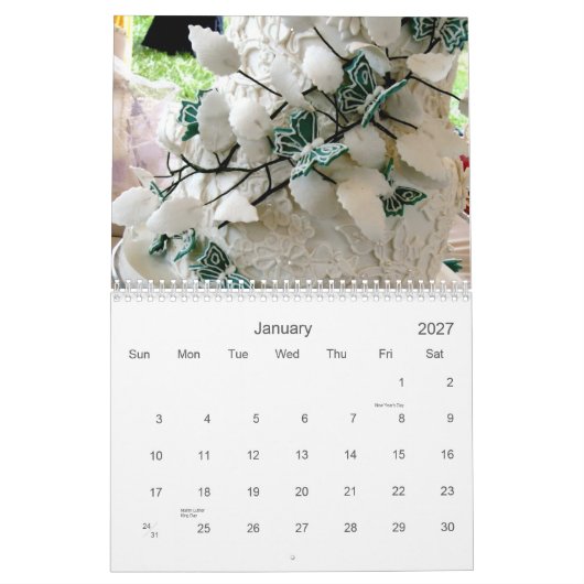 Fantastische Hochzeits-Kuchen Kalender (Jan 2027)