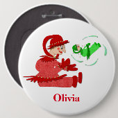 Fantastische Holzfiguren, Personalisierte Kinder Button (Vorne & Hinten)
