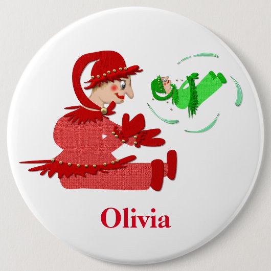 Fantastische Holzfiguren, Personalisierte Kinder Button (Vorderseite)