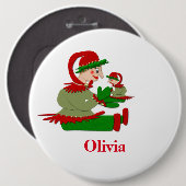 Fantastische Holzfiguren, Personalisierte Kinder Button (Vorne & Hinten)
