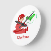 Fantastische Holzspielfiguren Runde Wanduhr (Winkel)