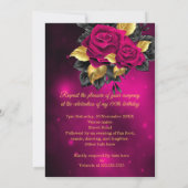 Fantastische jedes Alter Geburtstag Dunkelrosa Ros Einladung (Rückseite)