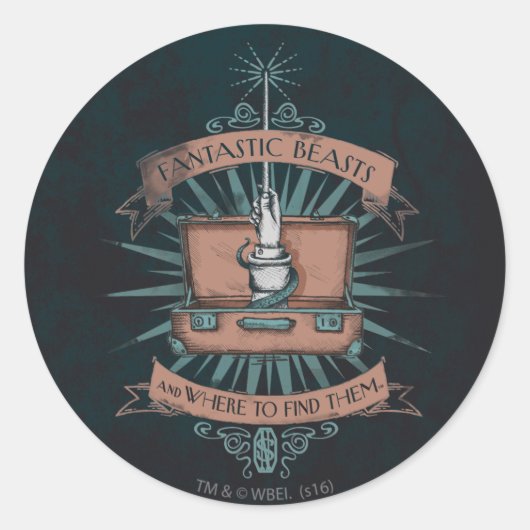 FANTASTISCHE KÄSTE UND WO SIE SIE FINDEN™ KARTE RUNDER AUFKLEBER (Vorderseite)