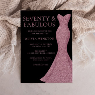 Fantastische Kleidung Elegante Frauen 70. Geburtst Einladung