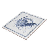 Fantastische Kreatur Bezaubernd Jugendstil Delft Fliese (Seite)