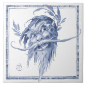 Fantastische Kreatur Bezaubernd Jugendstil Delft Fliese (Vorderseite)