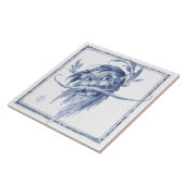 Fantastische Kreatur Bezaubernd Jugendstil Delft Fliese (Seite)