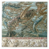 Fantastische Kreatur Bezaubernder Jugendstil-Seder Fliese (Vorderseite)