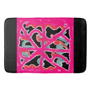 Fantastische Kunst in Rosa und Schwarz Badematte