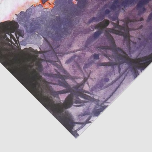 Fantastische Landschaft von Mikhail Vrubel Seidenpapier (Ausschnitt)