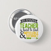 Fantastische Lehrer-Anerkennung Button (Vorne & Hinten)