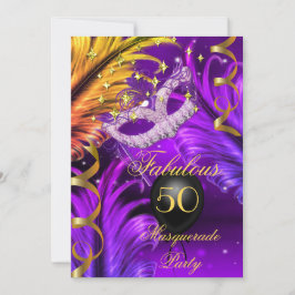 Fantastische Lila Masquerade Einladung