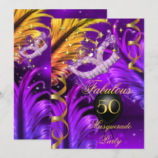 Fantastische Lila Masquerade Einladung