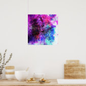 Fantastische Lila Wasserfarbe Abstrakt Poster (Küche)