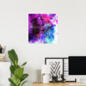 Fantastische Lila Wasserfarbe Abstrakt Poster (Heimbüro)