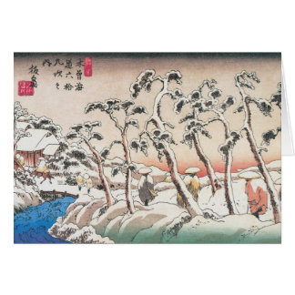 Fantastische Malerei von altem Japan im Schnee