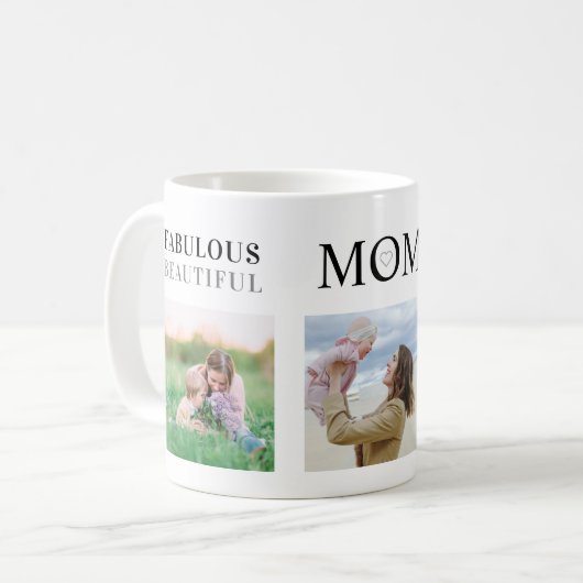 Fantastische Mama Familienfoto Collage Modern Kaffeetasse (Vorderseite Links)
