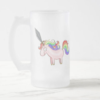 Fantastische männliche Unicorn-Bier-Tasse Mattglas Bierglas