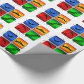 Fantastische mit Fallschirm abspringende Geschenkpapier (Ecke)