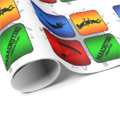Fantastische mit Fallschirm abspringende Geschenkpapier (Rolleneckpunkt)