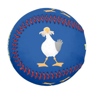 Fantastische Möwe mit Pommes frites Cartoon Baseball
