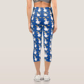 Fantastische Möwe mit Pommes frites Cartoon Capri Leggings (Rückseite)