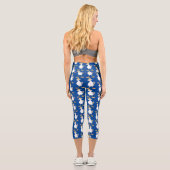 Fantastische Möwe mit Pommes frites Cartoon Capri Leggings (Rückseite)
