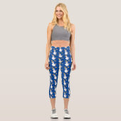 Fantastische Möwe mit Pommes frites Cartoon Capri Leggings (Vorderseite)