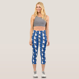 Fantastische Möwe mit Pommes frites Cartoon Capri Leggings