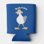 Fantastische Möwe mit Pommes frites Cartoon Dosenkühler (Rückseite)