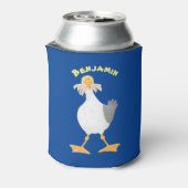 Fantastische Möwe mit Pommes frites Cartoon Dosenkühler (Kanne Rückseite)