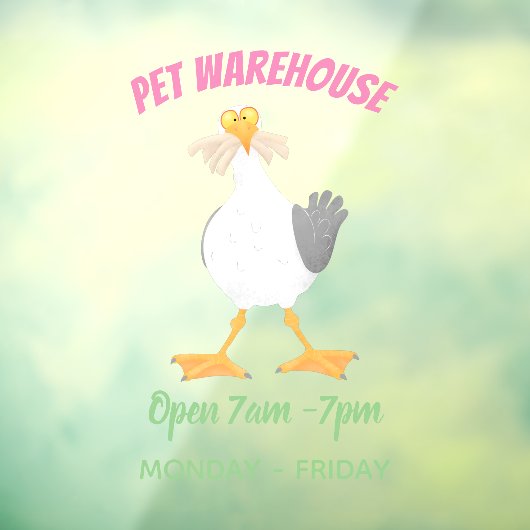 Fantastische Möwe mit Pommes frites Cartoon Fensteraufkleber (Blatt 3)