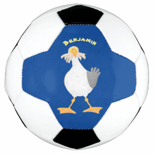 Fantastische Möwe mit Pommes frites Cartoon Fußball