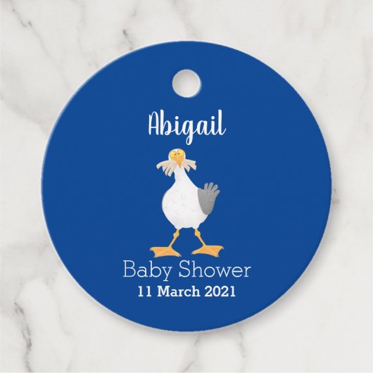 Fantastische Möwe mit Pommes frites Cartoon Geschenkanhänger (Vorderseite)