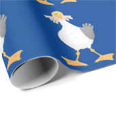 Fantastische Möwe mit Pommes frites Cartoon Geschenkpapier (Rolleneckpunkt)