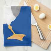 Fantastische Möwe mit Pommes frites Cartoon Geschirrtuch (Viertel Falte)